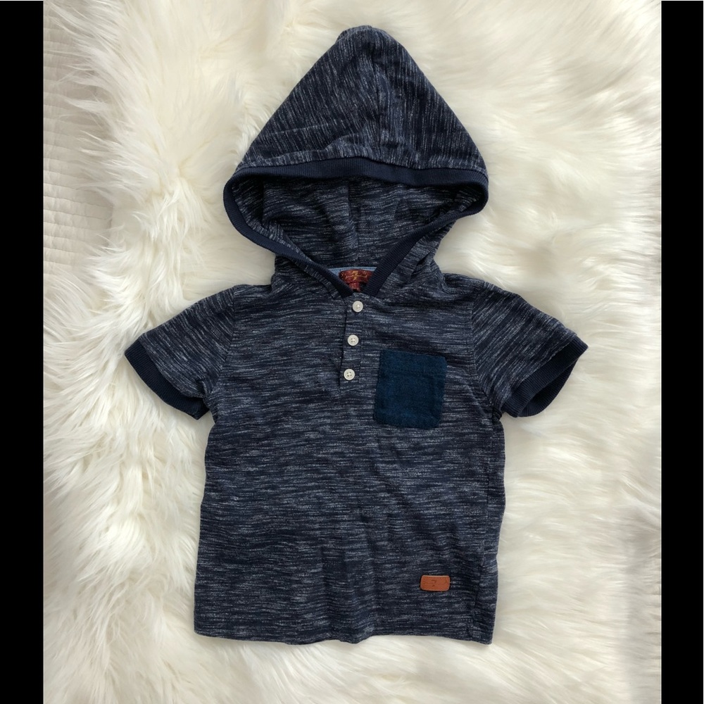 7 For All Mankind hooded toddler boy shirt
